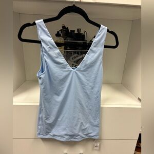 White House Black Market Sky Blue V-Neck Tank Top
